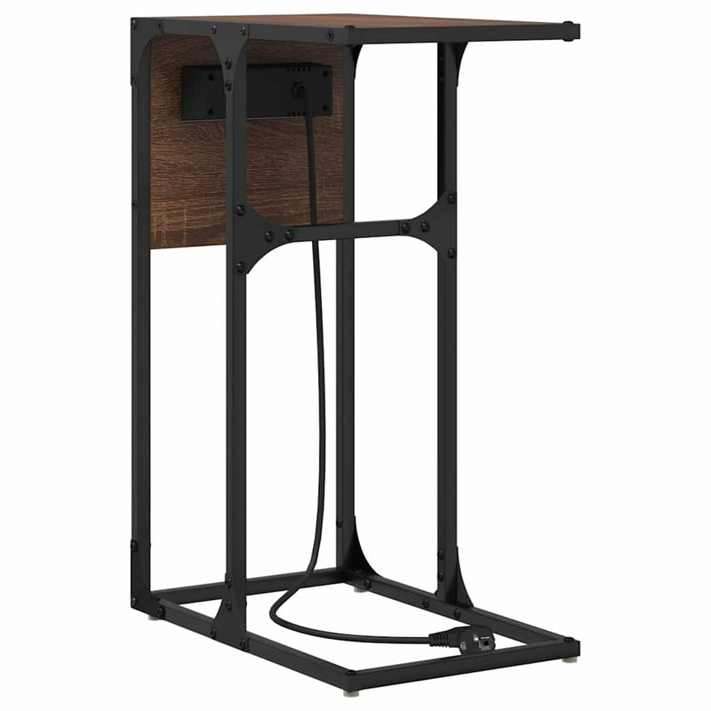 vidaXL Éjjeli asztal barna tölgy Faanyag