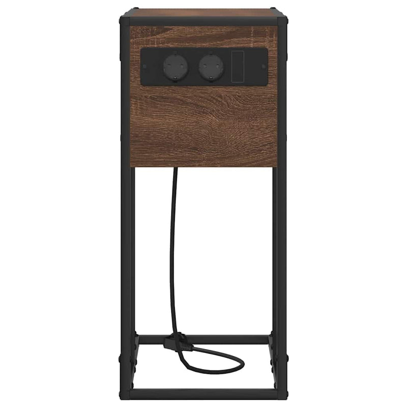 vidaXL Éjjeli asztal barna tölgy Faanyag