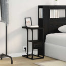 vidaXL Éjjeliszekrény fiókkal Musta tammi 41.5 x 26 x 60.5 cm Faanyag