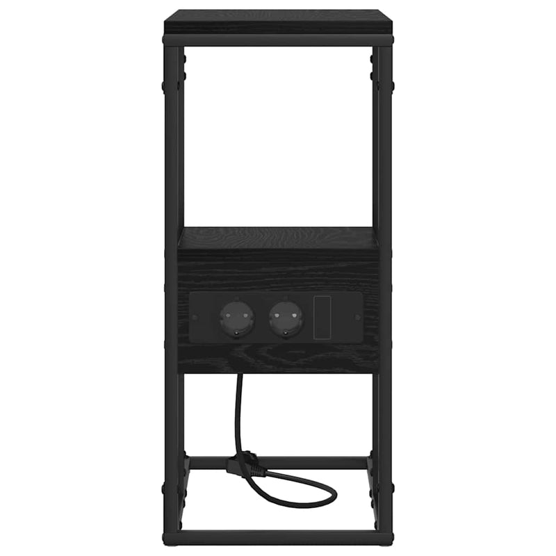 vidaXL Éjjeliszekrény fiókkal Musta tammi 41.5 x 26 x 60.5 cm Faanyag