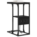 vidaXL Éjjeliszekrény fiókkal Musta tammi 41.5 x 26 x 60.5 cm Faanyag