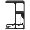 vidaXL Éjjeliszekrény fiókkal Musta tammi 41.5 x 26 x 60.5 cm Faanyag