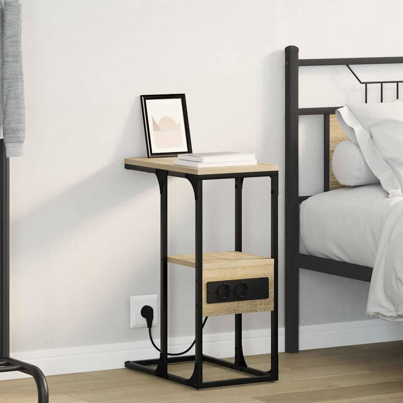 vidaXL Éjjeliszekrény fiókkal sonoma tölgy 41.5 x 26 x 60.5 cm Faanyag