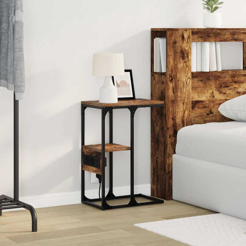 vidaXL Éjjeliszekrény Füstölt tölgy 41.5 x 26 x 60.5 cm Faanyag