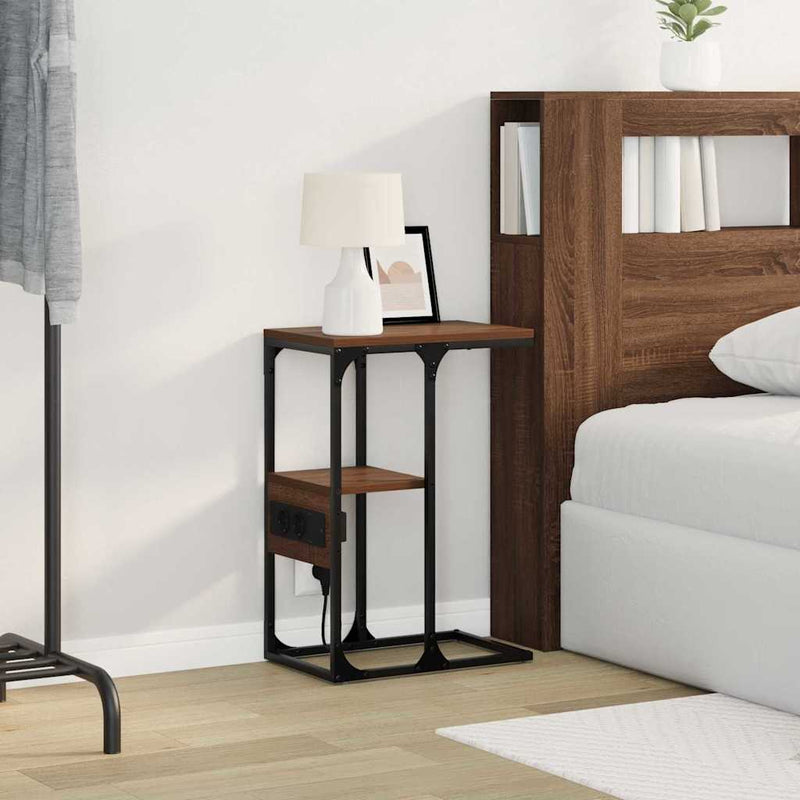 vidaXL Éjjeliszekrény fiókkal barna tölgy 41.5 x 26 x 60.5 cm Faanyag