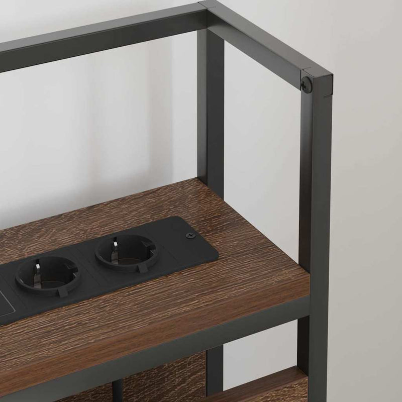 vidaXL Tároló fejtámla polcokkal fejtámlával barna tölgy 80 cm Faanyag