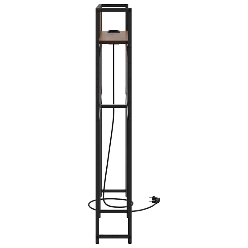 vidaXL Tároló fejtámla polcokkal fejtámlával barna tölgy 80 cm Faanyag