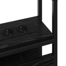 vidaXL Tároló fejtámla polcokkal tárolóval Musta tammi 160 cm Faanyag