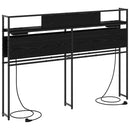 vidaXL Tároló fejtámla polcokkal tárolóval Musta tammi 160 cm Faanyag