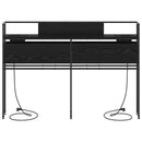 vidaXL Tároló fejtámla polcokkal tárolóval Musta tammi 160 cm Faanyag