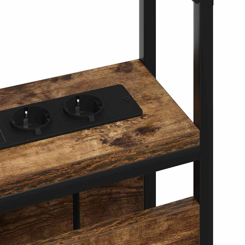 vidaXL Tároló fejtámla polcokkal Füstölt tölgy 160 cm Faanyag