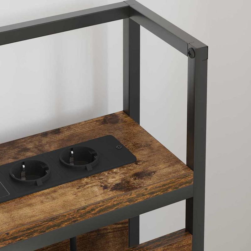 vidaXL Tároló fejtámla polcokkal Füstölt tölgy 160 cm Faanyag