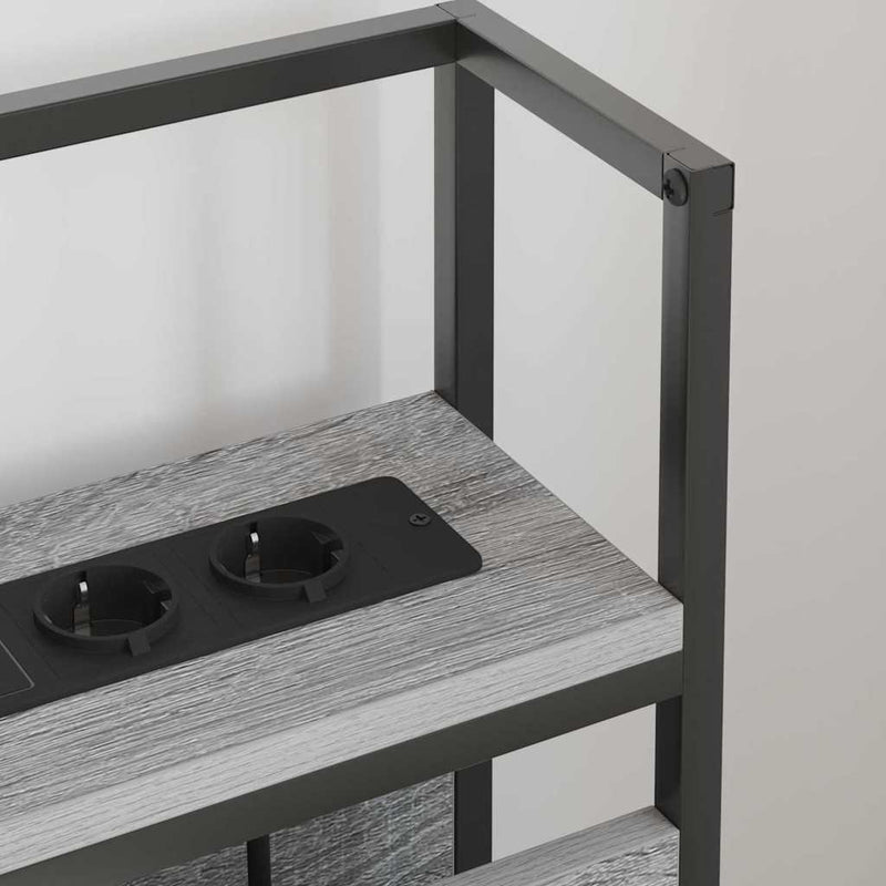 vidaXL Tároló fejtámla polcokkal Szürke sonoma 160 cm Faanyag