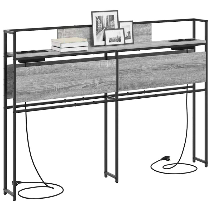 vidaXL Tároló fejtámla polcokkal Szürke sonoma 160 cm Faanyag