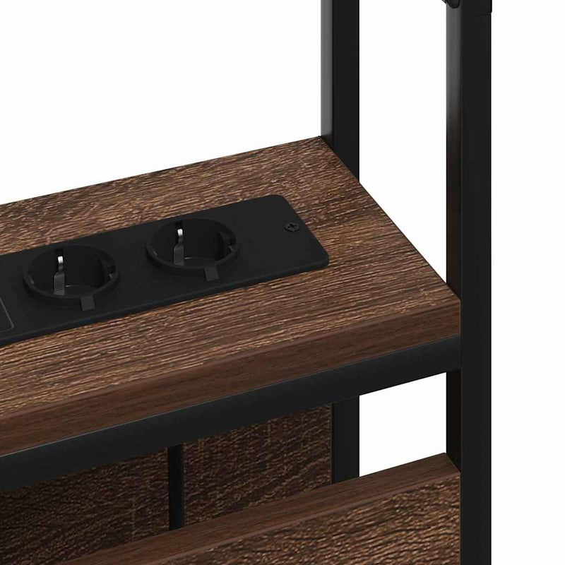 vidaXL Tároló fejtámla polcokkal tárolóval barna tölgy 160 cm Faanyag