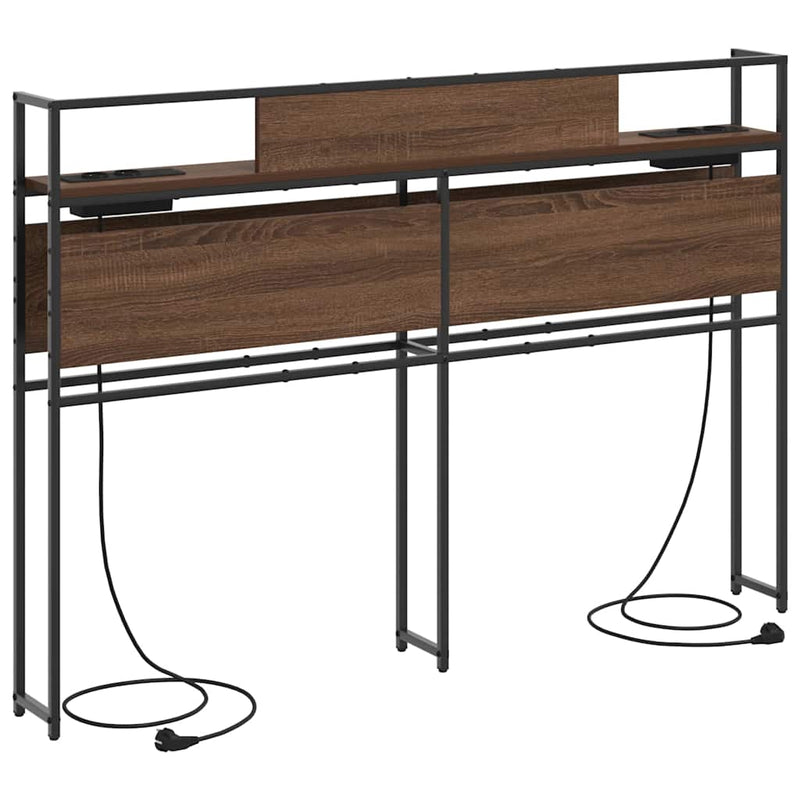 vidaXL Tároló fejtámla polcokkal tárolóval barna tölgy 160 cm Faanyag