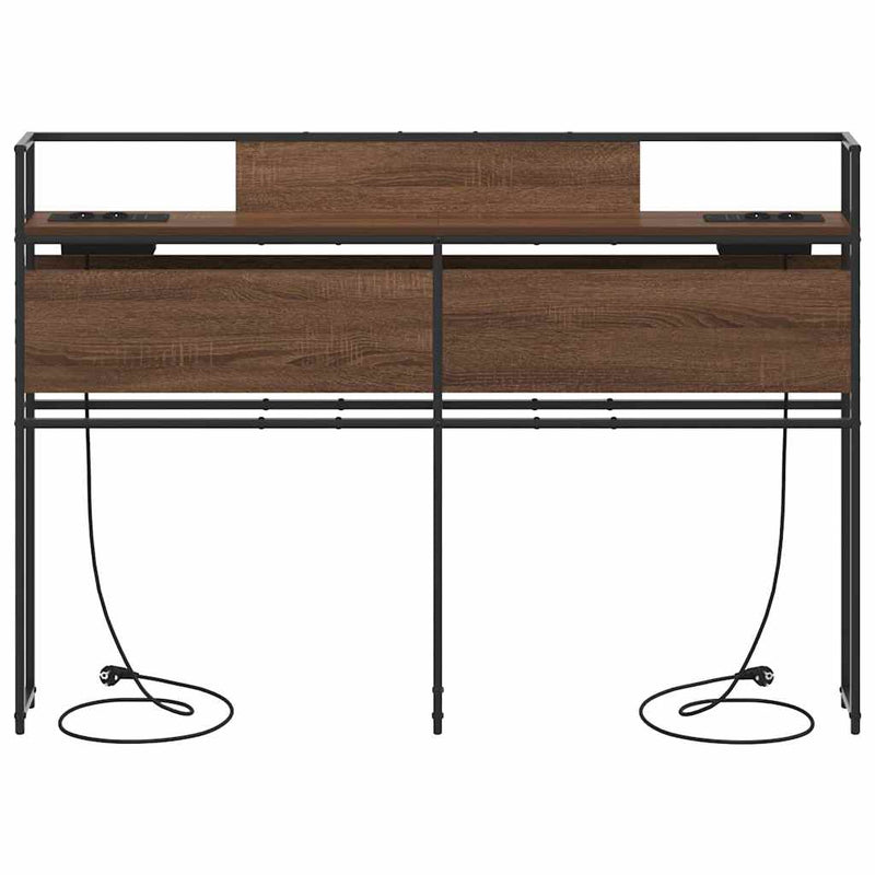 vidaXL Tároló fejtámla polcokkal tárolóval barna tölgy 160 cm Faanyag