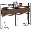 vidaXL Tároló fejtámla polcokkal tárolóval barna tölgy 160 cm Faanyag