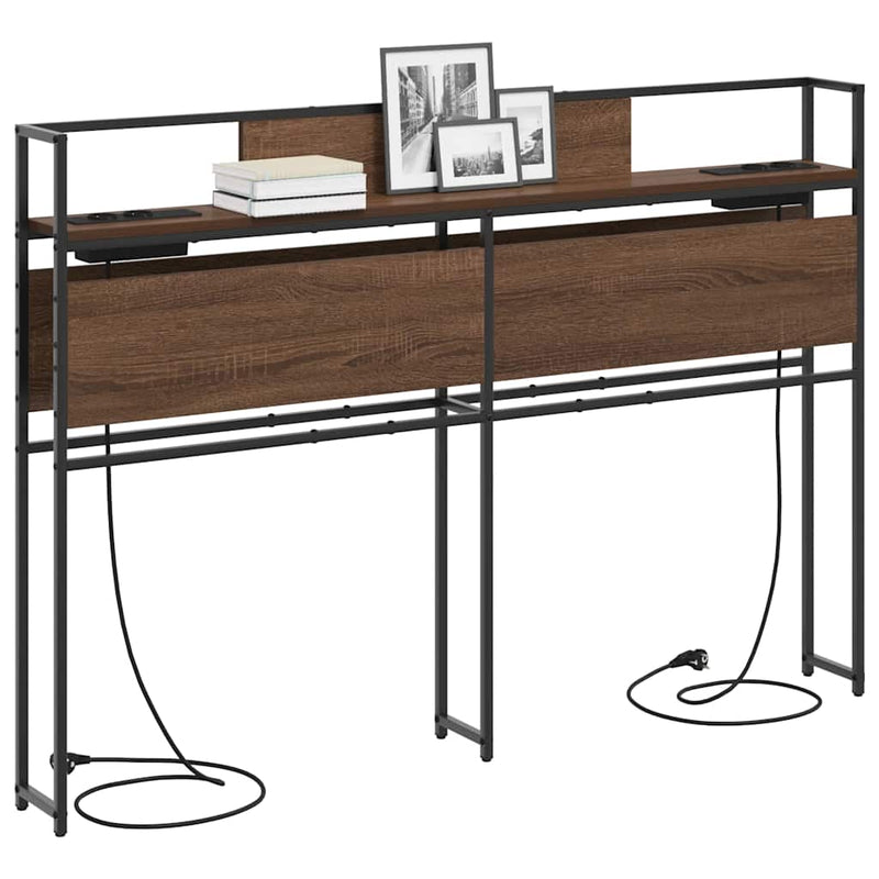 vidaXL Tároló fejtámla polcokkal tárolóval barna tölgy 160 cm Faanyag