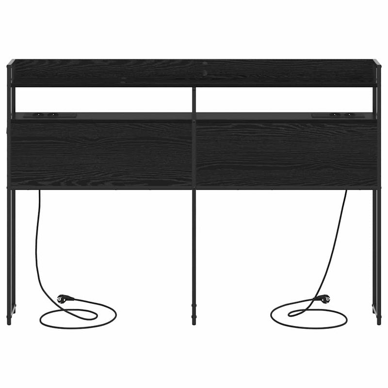 vidaXL Fejtámla polcokkal fejtámlával Musta tammi 150 cm Faanyag