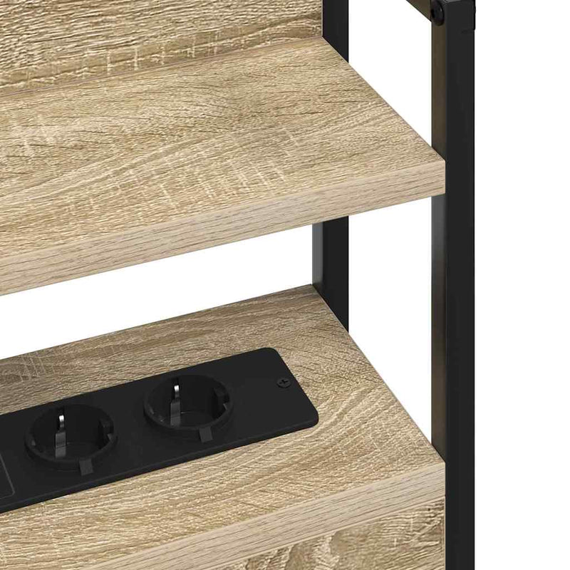 vidaXL Fejtámla polcokkal fejtámlával sonoma tölgy 150 cm Faanyag