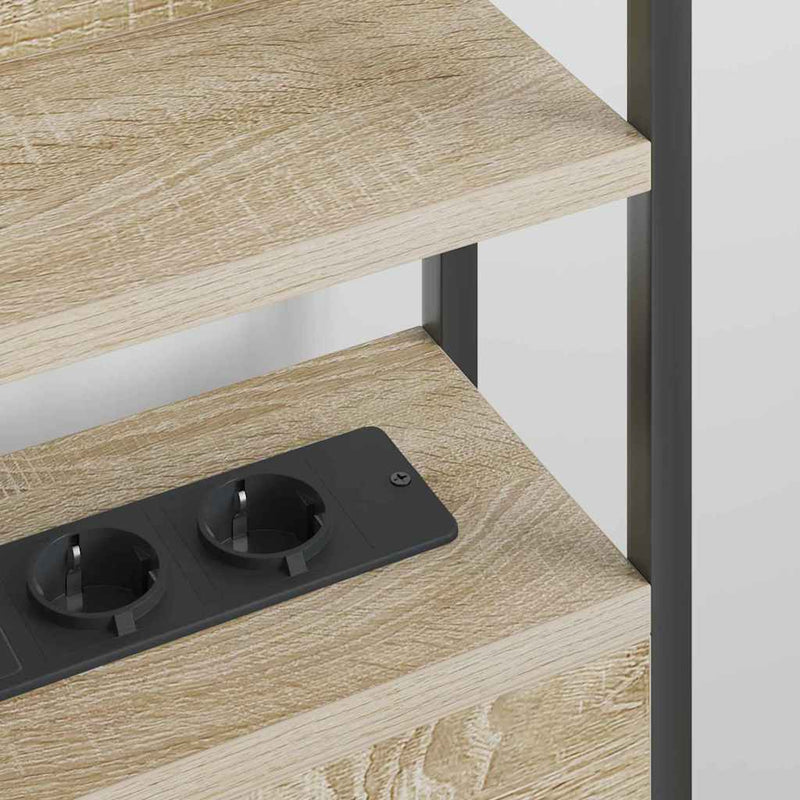 vidaXL Fejtámla polcokkal fejtámlával sonoma tölgy 150 cm Faanyag