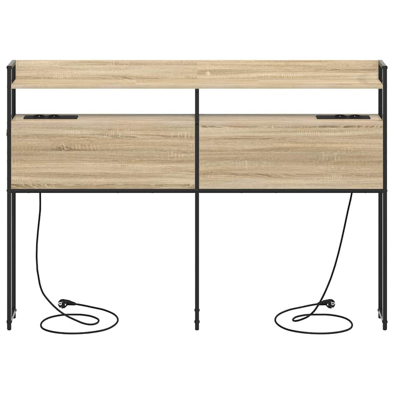 vidaXL Fejtámla polcokkal fejtámlával sonoma tölgy 150 cm Faanyag