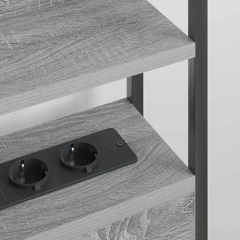 vidaXL Tároló fejtámla LED -es lámpákkal Szürke sonoma 160 cm Faanyag