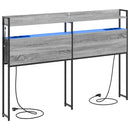 vidaXL Tároló fejtámla LED -es lámpákkal Szürke sonoma 160 cm Faanyag