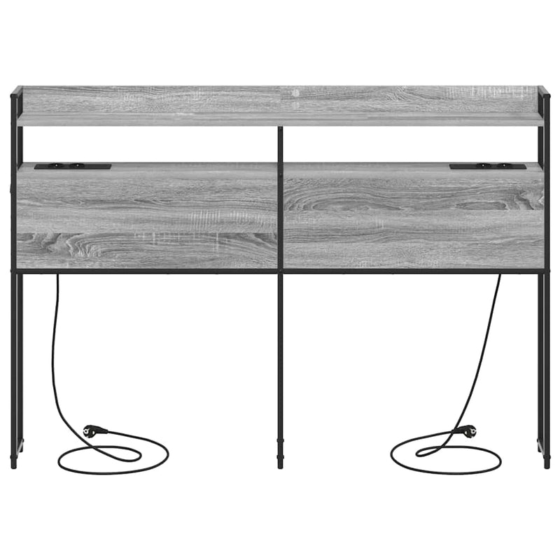 vidaXL Tároló fejtámla LED -es lámpákkal Szürke sonoma 160 cm Faanyag