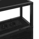 vidaXL Tároló fejtámla polcokkal fejtámlával Musta tammi 75 cm Faanyag