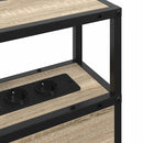 vidaXL Tároló fejtámla polcokkal tárolóval sonoma tölgy 75 cm Faanyag