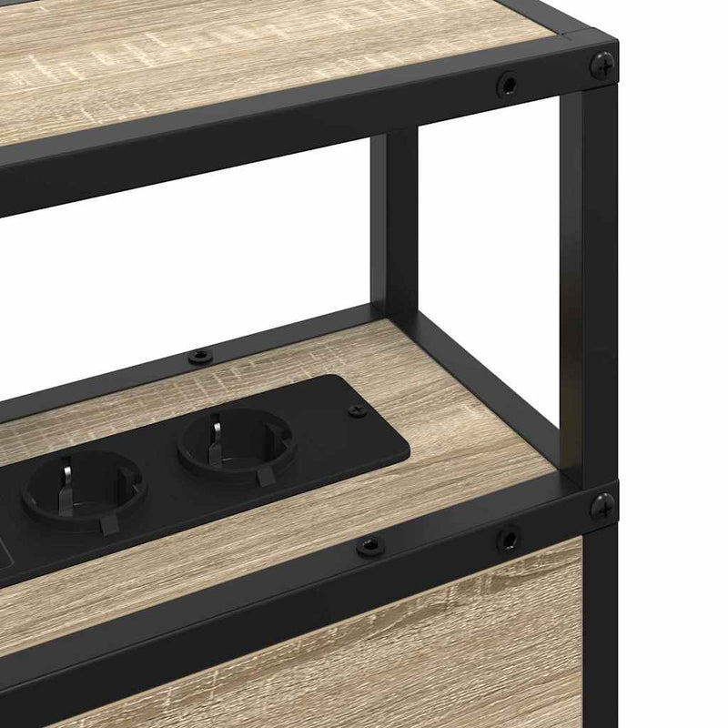 vidaXL Tároló fejtámla polcokkal tárolóval sonoma tölgy 75 cm Faanyag