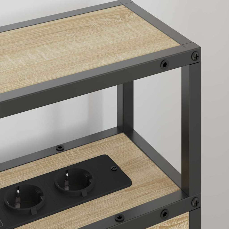 vidaXL Tároló fejtámla polcokkal tárolóval sonoma tölgy 75 cm Faanyag