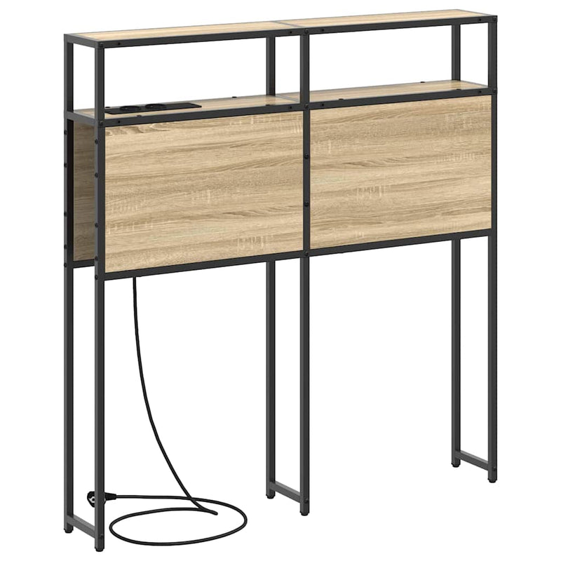 vidaXL Tároló fejtámla polcokkal tárolóval sonoma tölgy 75 cm Faanyag