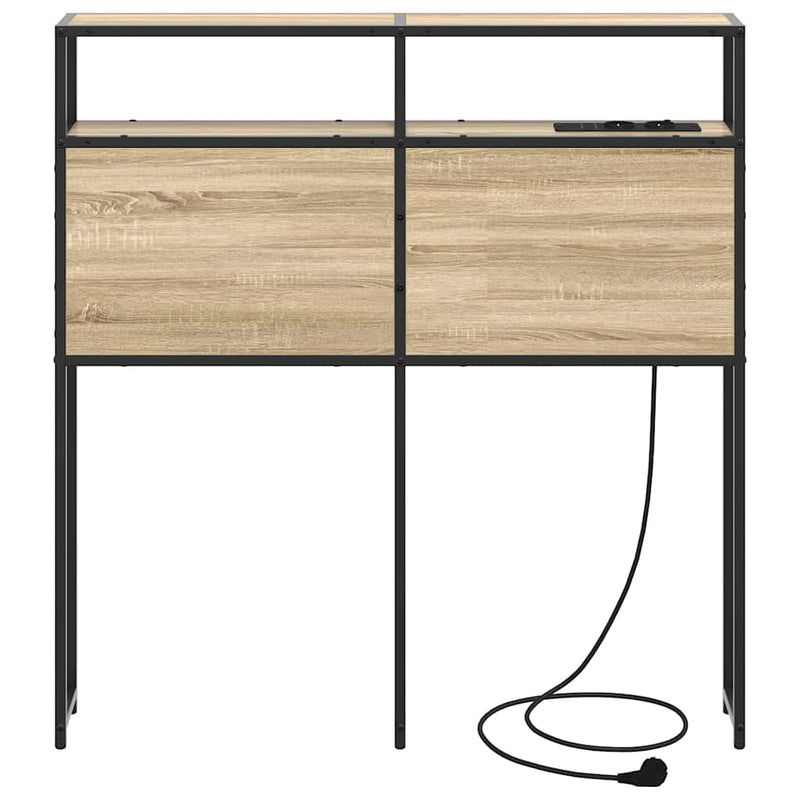 vidaXL Tároló fejtámla polcokkal tárolóval sonoma tölgy 75 cm Faanyag