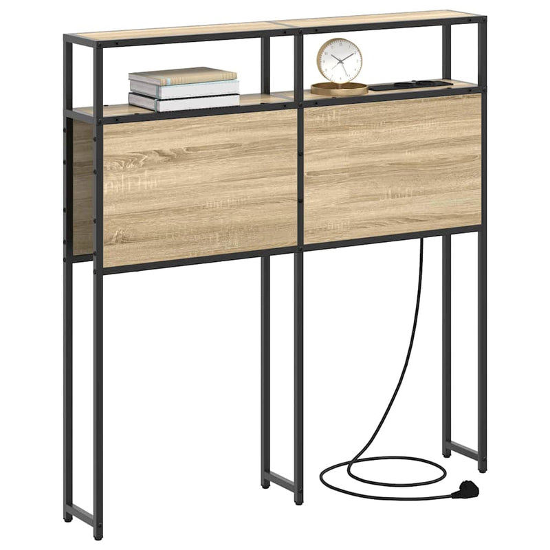 vidaXL Tároló fejtámla polcokkal tárolóval sonoma tölgy 75 cm Faanyag