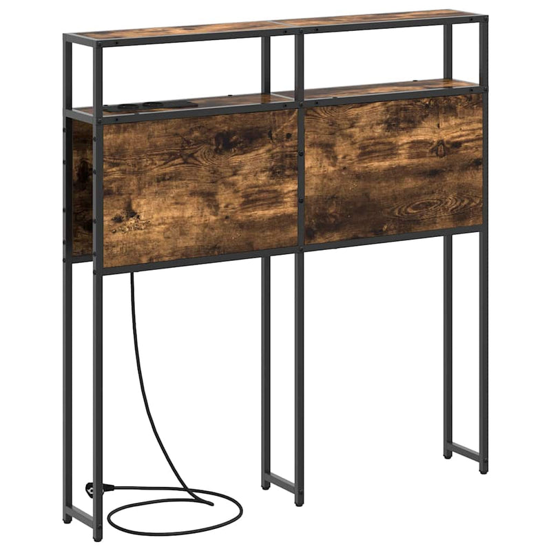 vidaXL Tároló fejtámla polcokkal tárolóval Füstölt tölgy 75 cm Faanyag