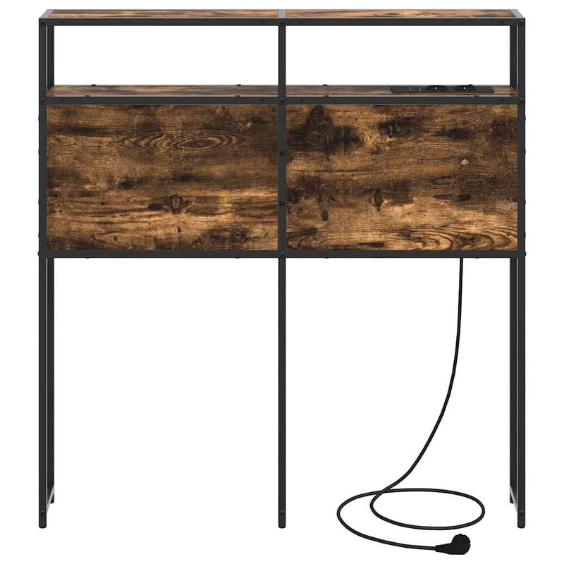 vidaXL Tároló fejtámla polcokkal tárolóval Füstölt tölgy 75 cm Faanyag