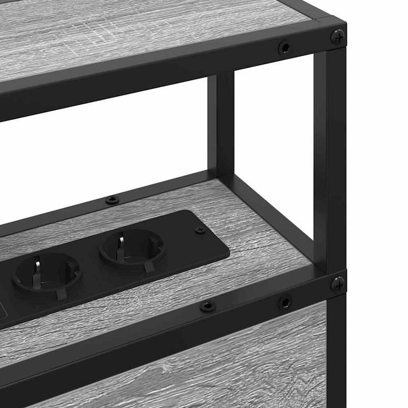 vidaXL Tároló fejtámla polcokkal tárolóval Szürke sonoma 75 cm Faanyag