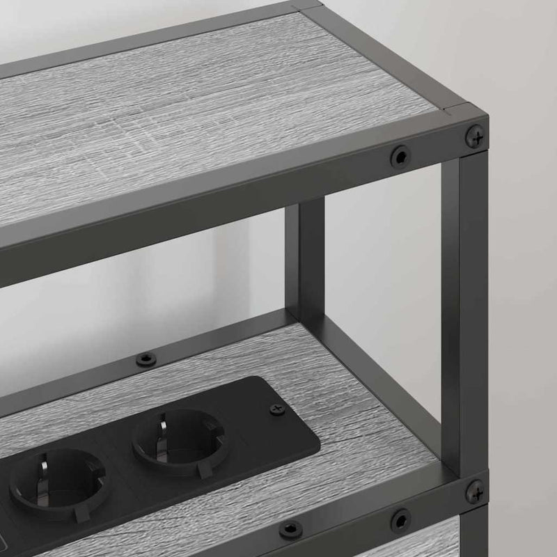 vidaXL Tároló fejtámla polcokkal tárolóval Szürke sonoma 75 cm Faanyag