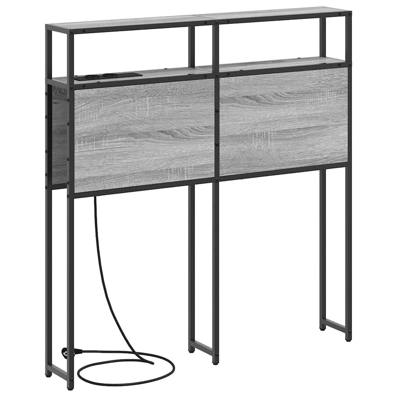 vidaXL Tároló fejtámla polcokkal tárolóval Szürke sonoma 75 cm Faanyag