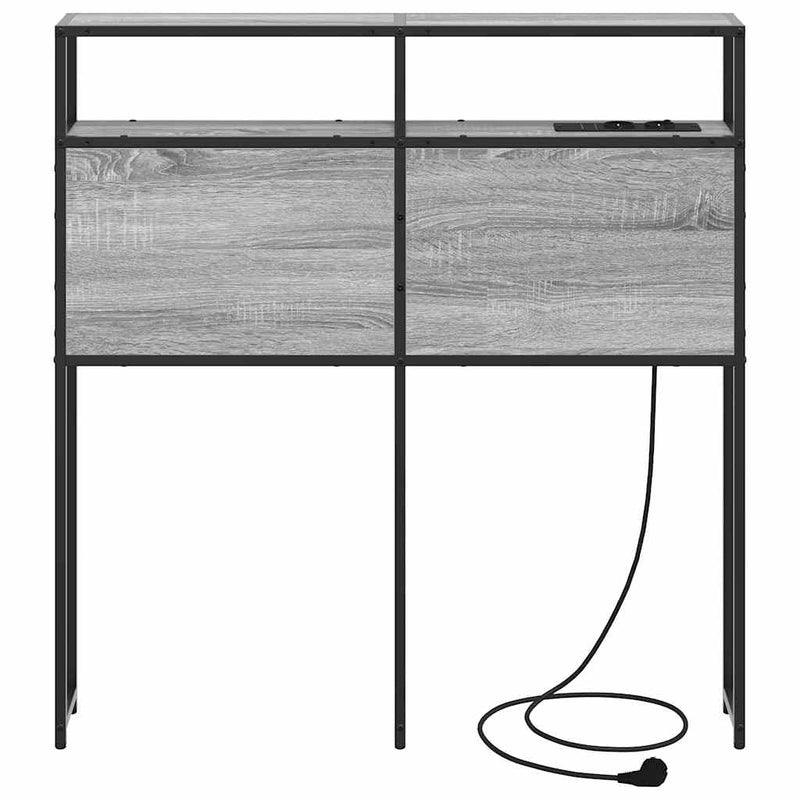 vidaXL Tároló fejtámla polcokkal tárolóval Szürke sonoma 75 cm Faanyag