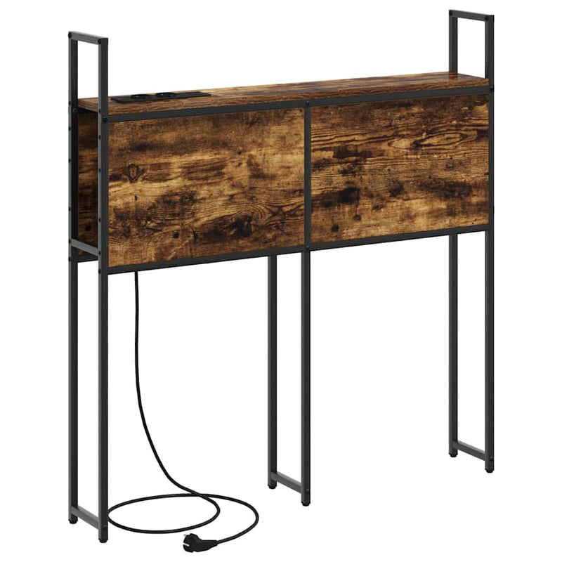 vidaXL Tárolós Fejtámla Töltő Állomással Füstölt tölgy 100 cm Faanyag