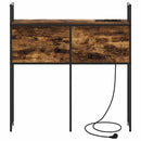 vidaXL Tárolós Fejtámla Töltő Állomással Füstölt tölgy 100 cm Faanyag