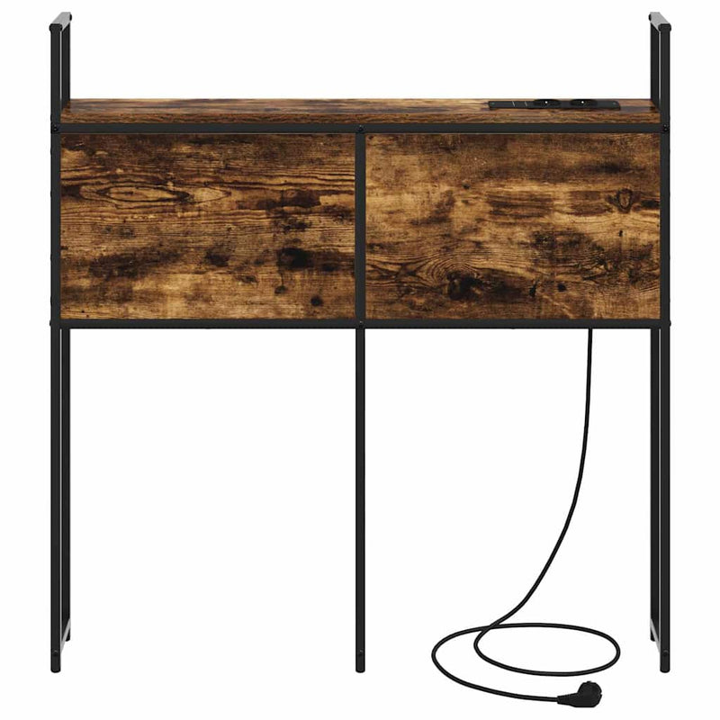 vidaXL Tárolós Fejtámla Töltő Állomással Füstölt tölgy 100 cm Faanyag