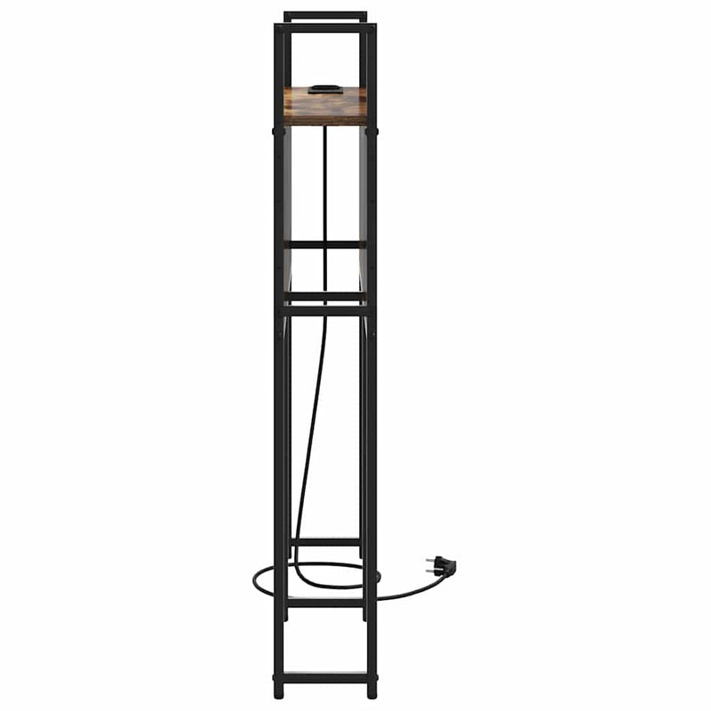 vidaXL Tárolós Fejtámla Töltő Állomással Füstölt tölgy 100 cm Faanyag