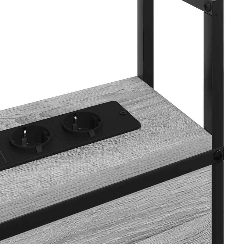 vidaXL Tárolós Fejtámla Töltő Állomással Szürke sonoma 100 cm Faanyag