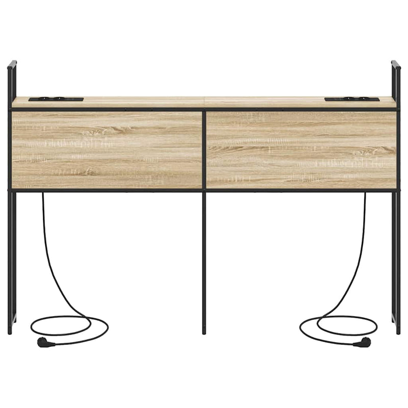 vidaXL Tárolós Fejtámla Töltő Állomással sonoma tölgy 150 cm Faanyag