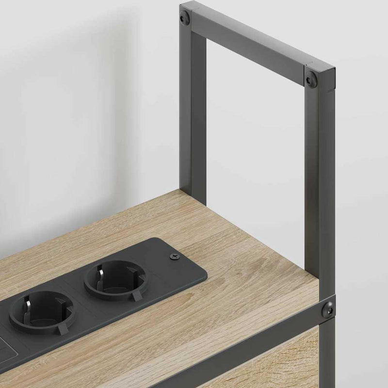 vidaXL Tárolós Fejtámla Töltő Állomással sonoma tölgy 160 cm Faanyag